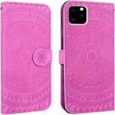 Voor iPhone 11 Pro Pressed Printing Pattern Horizontale Flip PU Leather Case, met houder & kaartsleuven & portemonnee & & lanyard (violet)