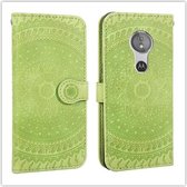 Voor Sony Xperia L2 Pressed Printing Pattern Horizontale Flip PU lederen tas met houder & kaartsleuven & portemonnee & & lanyard (groen)