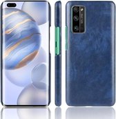 Voor Huawei Honor 30 Pro Shockproof Litchi Texture PC + PU Case (Blauw)