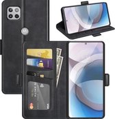 Voor Motorola Moto One 5G Ace Dual-side magnetische gesp Horizontale flip lederen tas met houder & kaartsleuven en portemonnee (donkerblauw)