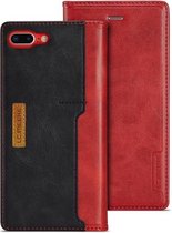 Voor iPhone 7 Plus / 8 Plus LC.IMEEKE LC-001-serie PU + TPU kleuraanpassing Frosted horizontale flip lederen tas met houder en kaartsleuf (rood)