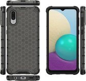 Voor Samsung Galaxy A02 (EU-versie) Schokbestendige honingraat pc + TPU-hoes (zwart)