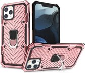 Cool Armor PC + TPU schokbestendig hoesje met 360 graden rotatie ringhouder voor iPhone 12 Pro Max (rose rood)