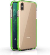 Voor iPhone XS Max TPU tweekleurige schokbestendige beschermhoes (fris groen)