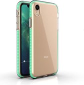 Voor iPhone XR TPU tweekleurige schokbestendige beschermhoes (mintgroen)