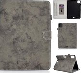 Voor iPad Air 2020 10.9 Marmer Stijl Doek Textuur Lederen Case met Beugel & Kaartsleuf & Pen Slot & Anti slip Strip (Grijs)