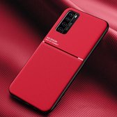 Voor Huawei nova 7 5G Classic Tilt Strip Grain Magnetisch schokbestendig PC + TPU-hoesje (rood)