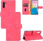 Voor Samsung Galaxy Note10 Effen Kleur Huidgevoel Magnetische Gesp Horizontale Flip Kalfsstructuur PU Lederen Case met Houder & Kaartsleuven & Portemonnee (Rose Rood)
