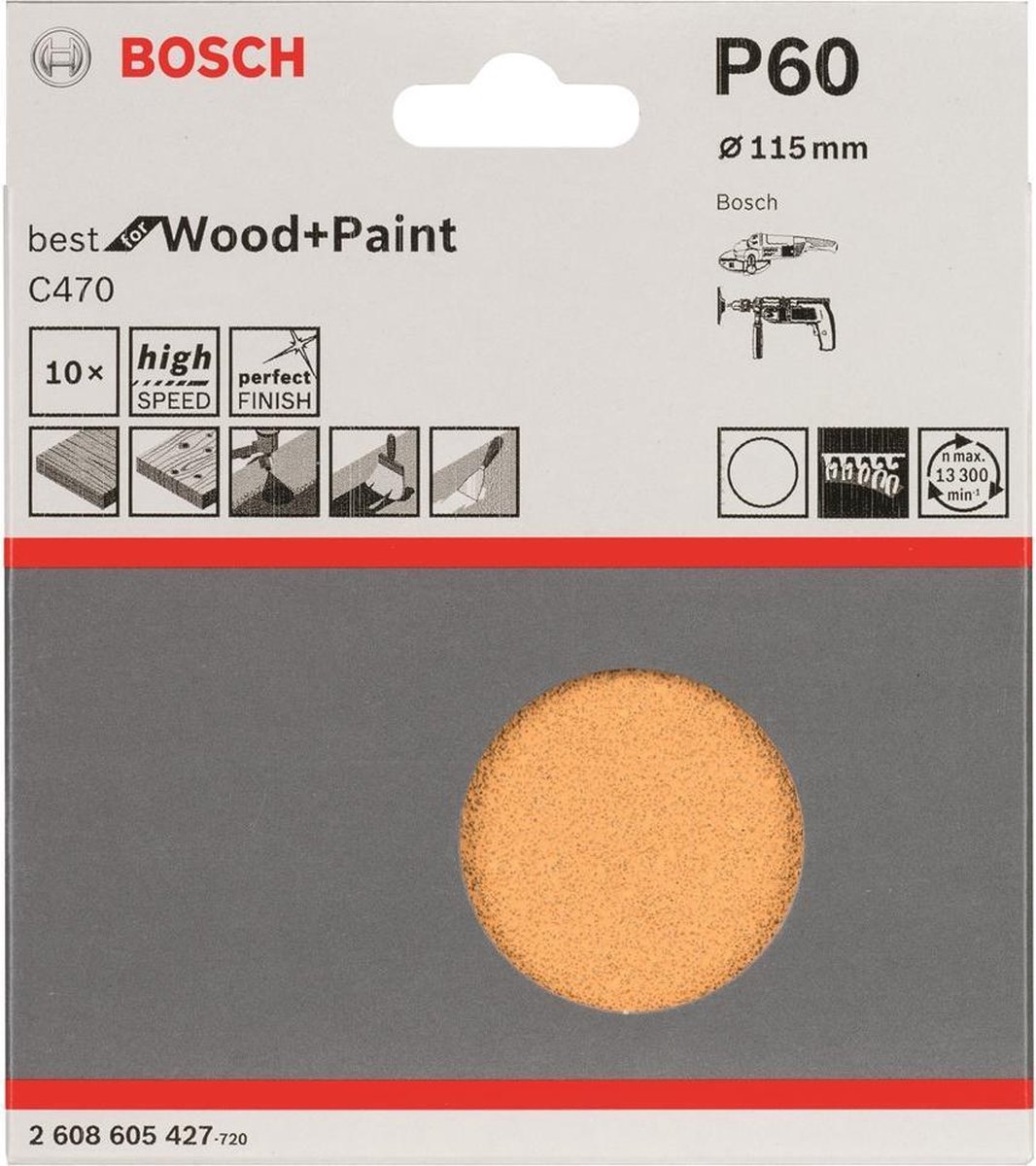 Bosch - 10-delige schuurbladset 115 mm - 60
