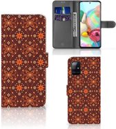 Telefoonhoesje Geschikt voor Samsung Galaxy A71 Wallet Book Case Batik Brown