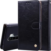 Voor Geschikt voor Xiaomi Redmi Note 8 Pro Business Style Oil Wax Texture Horizontal Flip Leather Case, met houder & kaartsleuven & portemonnee (zwart)