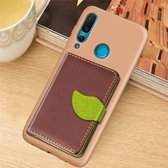 Litchi Pattern Card Bag Wallet Bracket + TPU Phone Case met Card Slot Wallet Bracket Functie Voor Huawei Nove 4 (Bruin)