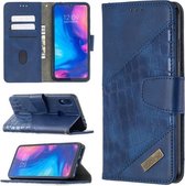 Voor Xiaomi Redmi Note 7 Bijpassende Kleur Krokodil Textuur Horizontale Flip PU Lederen Case met Portemonnee & Houder & Kaartsleuven (Blauw)