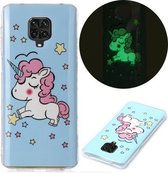 Voor Geschikt voor Xiaomi Redmi Note 9 Pro Luminous TPU mobiele telefoon beschermhoes (Star Unicorn)