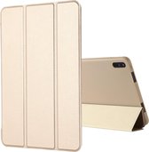 Voor Huawei Matepad 10.4 GEBEI schokbestendige horizontale flip lederen tas met drie-vouwbare houder (goud)