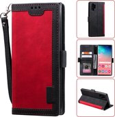 Voor Galaxy Note 10 Pro Retro Splicing Horizontale Flip lederen tas met kaartsleuven & houder & portemonnee (rood)