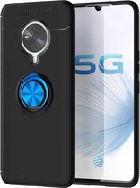 Voor Vivo S6 metalen ringhouder 360 graden roterende TPU-hoes (zwart + blauw)