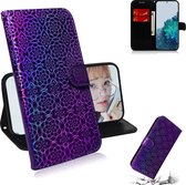 Voor Samsung Galaxy S30 + effen kleur kleurrijke magnetische gesp horizontale flip PU lederen tas met houder & kaartsleuven & portemonnee & lanyard (paars)