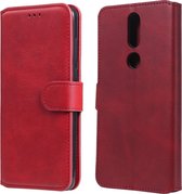 Voor Nokia 2.4 Classic Calf Texture PU + TPU Horizontale Flip lederen tas, met houder & kaartsleuven en portemonnee (rood)