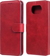 Voor Xiaomi Poco X3 NFC Klassieke Kalfsstructuur PU + TPU Horizontale Flip Leren Case, met Houder & Kaartsleuven & Portemonnee (Rood)