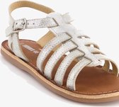 Groot leren meisjes sandalen - Zilver - Maat 34 - Echt leer