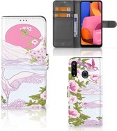 Smartphone Hoesje Geschikt voor Samsung Galaxy A20s Book Style Case Bird Standing