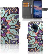 Mobiel Bookcase Nokia 5.4 Smartphone Hoesje Purple Flower