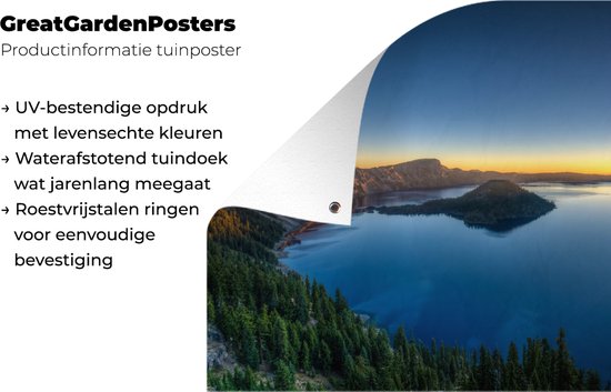 Sunrise over the Crater Lake in Crater Lake National Park Garden affiche 60x40 cm - petit - Toile de jardin / Toile d'extérieur / Peintures pour l'extérieur (décoration de jardin)
