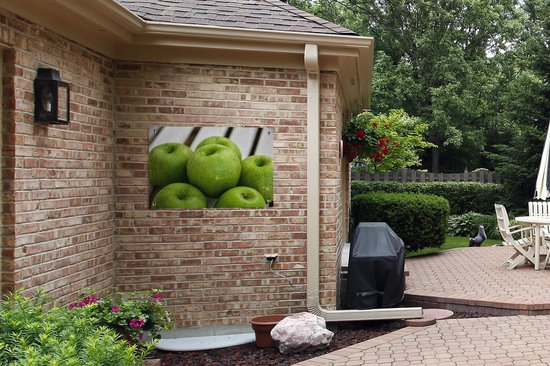 Affiche de jardin Six Granny Smith pommes en vrac 90x60 cm - Toile de jardin / Toile d'extérieur / Peintures pour l'extérieur (décoration de jardin)