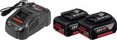 Bosch Professional batterij en lader Starterset - 18 V - Met 2 x GBA 18 V 5,0 Ah M-C batterijen en GAL 1880 CV snellader
