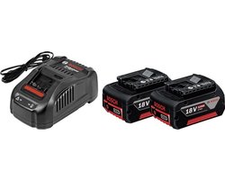 BOSCH PROFESSIONAL Accu En Lader - Starterset - Met 2 x GBA - 18 V - 5,0 Ah - Snellader