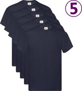 T-shirts Fruit of the Loom Original 5 pcs L coton bleu marine
