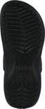 Zool van een zwarte Crocs Classic Platform Clog met merklogo en maatindicatie.
