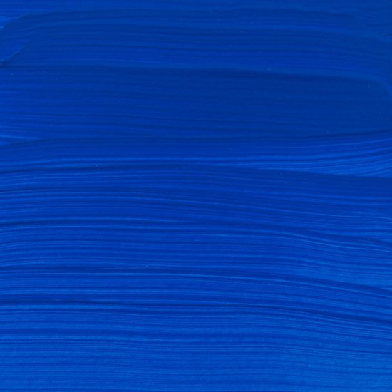 Donkerblauwe acrylverf met horizontale penseelstreken.