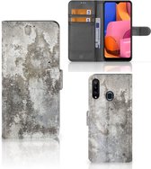 Flipcover Geschikt voor Samsung Galaxy A20s Telefoon Hoesje Beton