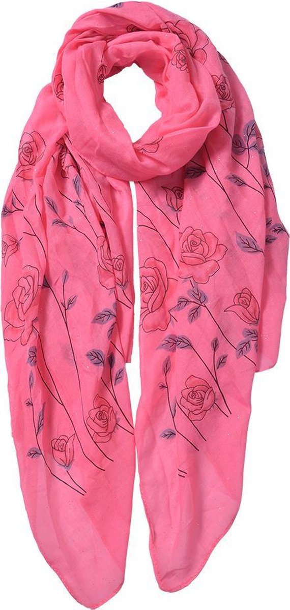 Clayre & Eef sjaal 70x180cm roze