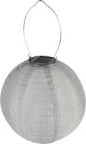 Perel Lampion Led Zonne-energie 25 Cm Nylon/staal Wit