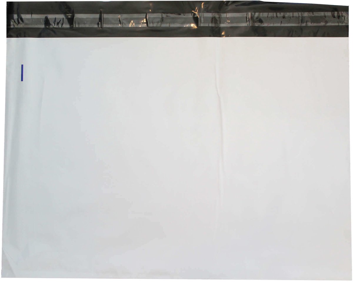 Verzendzakken voor Kleding - 100 stuks - 60x45.7cm - Wit Verzendzakken Webshop - Verzendzakken plastic met plakstrip