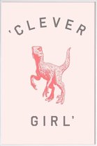 JUNIQE - Poster in kunststof lijst Clever Girl -40x60 /Roze