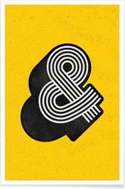 JUNIQE - Poster Ampersand geel -20x30 /Geel & Zwart