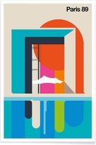 JUNIQE - Poster Vintage Parijs 89 -13x18 /Kleurrijk