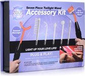 7 Piece Twilight Wand Accessory Kit - Clear - Electric Stim Device