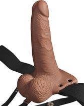 Fetish Fantasy 6" Hollow Rechargeable Strap-On with Balls, Tan