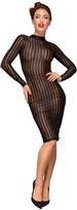 Striped knee-length tulle dress - Black