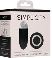 Ethan - Rechargeable Remote Control Vibrating Egg - Black