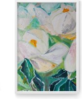 SissBizz | Premium Poster Bloemen | Magnolia | Unframed A3 (29,7x42cm)| Wanddecoratie