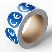 CE-label, rond, 1000 stuks per rol Ø 16 mm Blauw