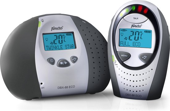 Alecto DBX-88 LIMITED - Full Eco DECT Babyfoon met Display - Antraciet