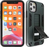 Stand Shockproof Telefoonhoesje - Magnetic Stand Hard Case - Grip Stand Back Cover - Backcover Hoesje voor iPhone 11 Pro - Donker Groen