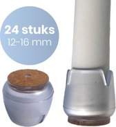 Stoelpoot Beschermers – Vilt – Ronde Doppen - 12-16mm - Transparant